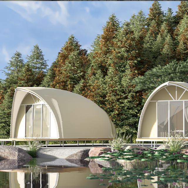 Luxury Shell Hotel Tent | Bionic Design Glamping Lodge with Reinforced Steel Frame