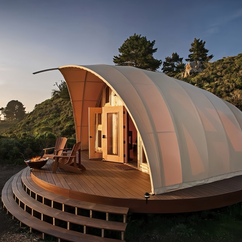 Luxury Shell Hotel Tent | Bionic Design Glamping Lodge with Reinforced Steel Frame