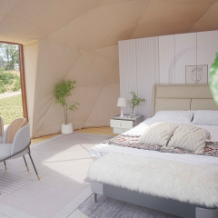 Wooden Frame Geodesic Dome Tent – 4m & 6m Options | 500gsm Flame-Retardant Canvas + Polyester Shell | B2B by glam-camp