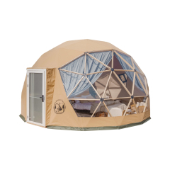 Wooden Frame Geodesic Dome Tent – 4m & 6m Options | 500gsm Flame-Retardant Canvas + Polyester Shell | B2B by glam-camp