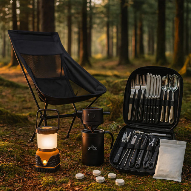 27-Piece Premium Camping Cutlery Set | B2B Wholesale Supplier