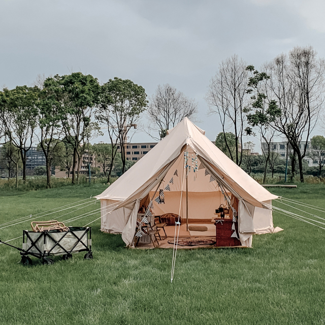 Luxury Canvas Bell Tent with Porch | B2B Wholesale Supplier