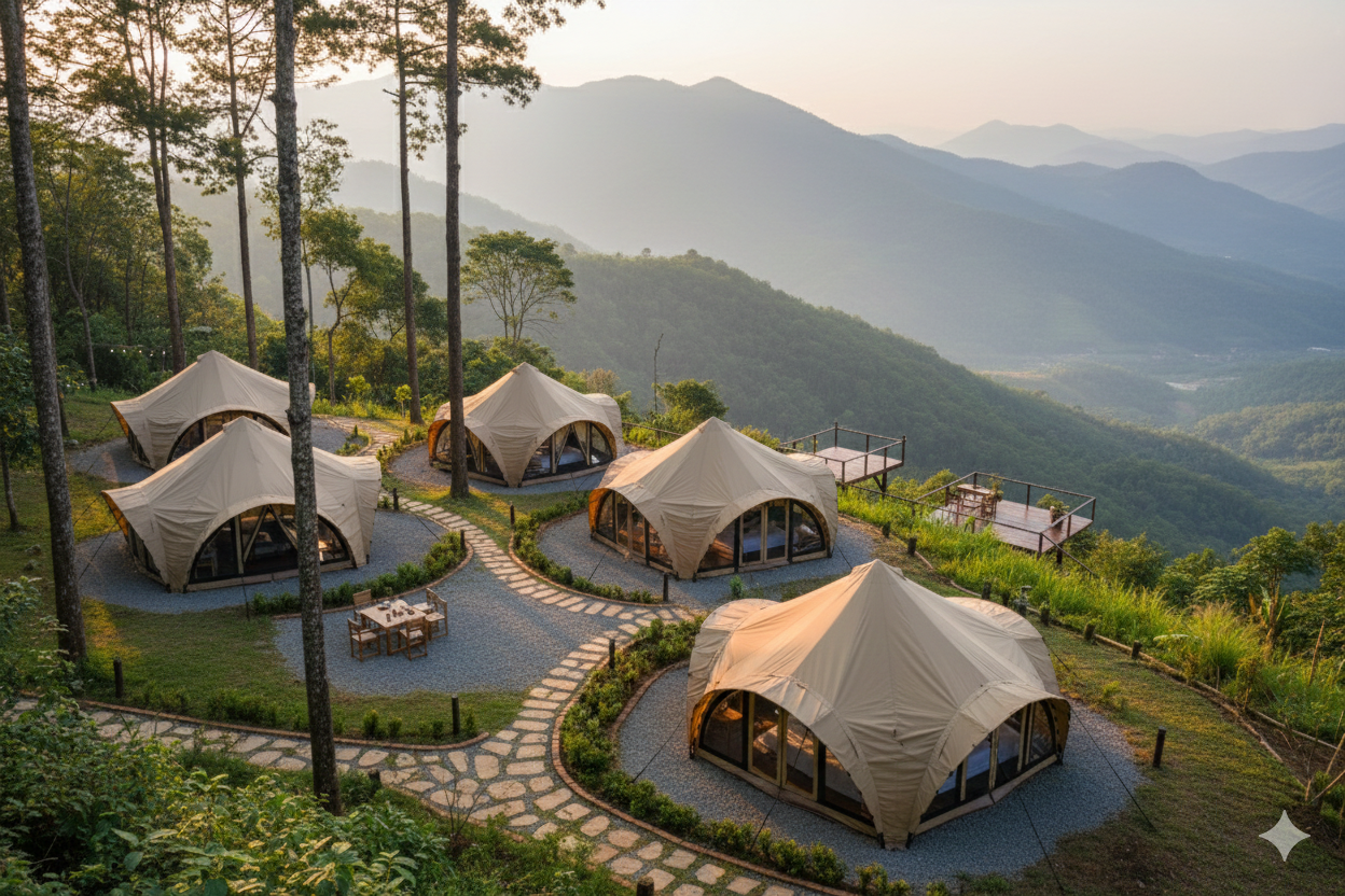 Heavy-Duty Asher Glamping Tent | Flame Retardant & All-Weather Canvas