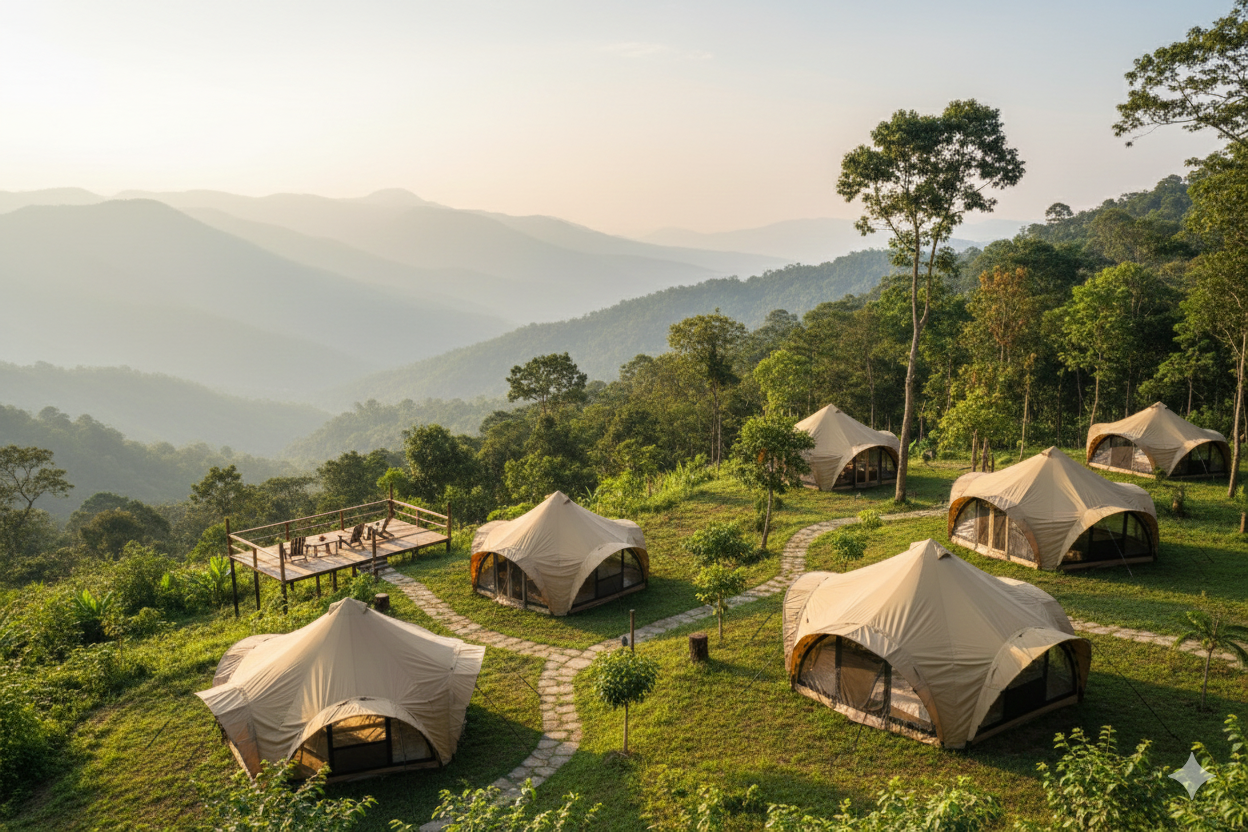 Heavy-Duty Asher Glamping Tent | Flame Retardant & All-Weather Canvas