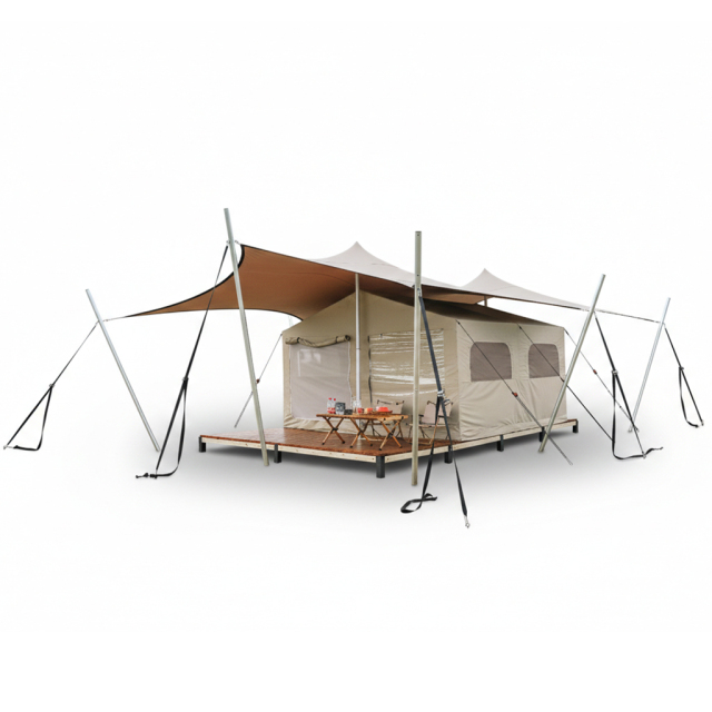 Safari Tent with Awning – B2B Luxury Glamping Shelter for Resorts & Commercial Campsites