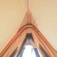 Heavy-Duty Safari Tent with Stretch Awning - NFPA-701 Fireproof - Pine Wood Frame for Glamping Resorts