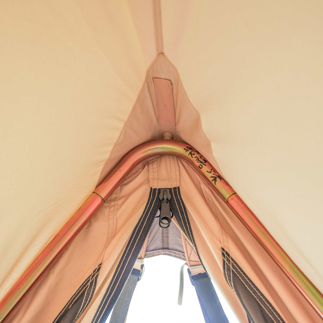 Heavy-Duty Safari Tent with Stretch Awning - NFPA-701 Fireproof - Pine Wood Frame for Glamping Resorts