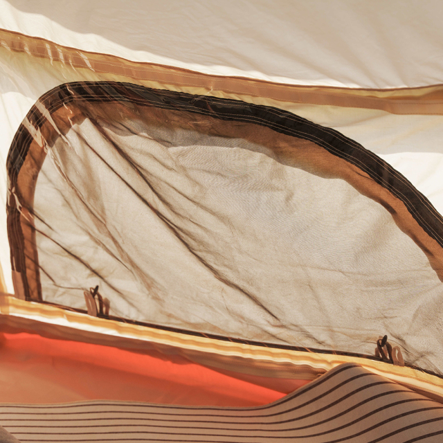 Heavy-Duty Safari Tent with Stretch Awning - NFPA-701 Fireproof - Pine Wood Frame for Glamping Resorts