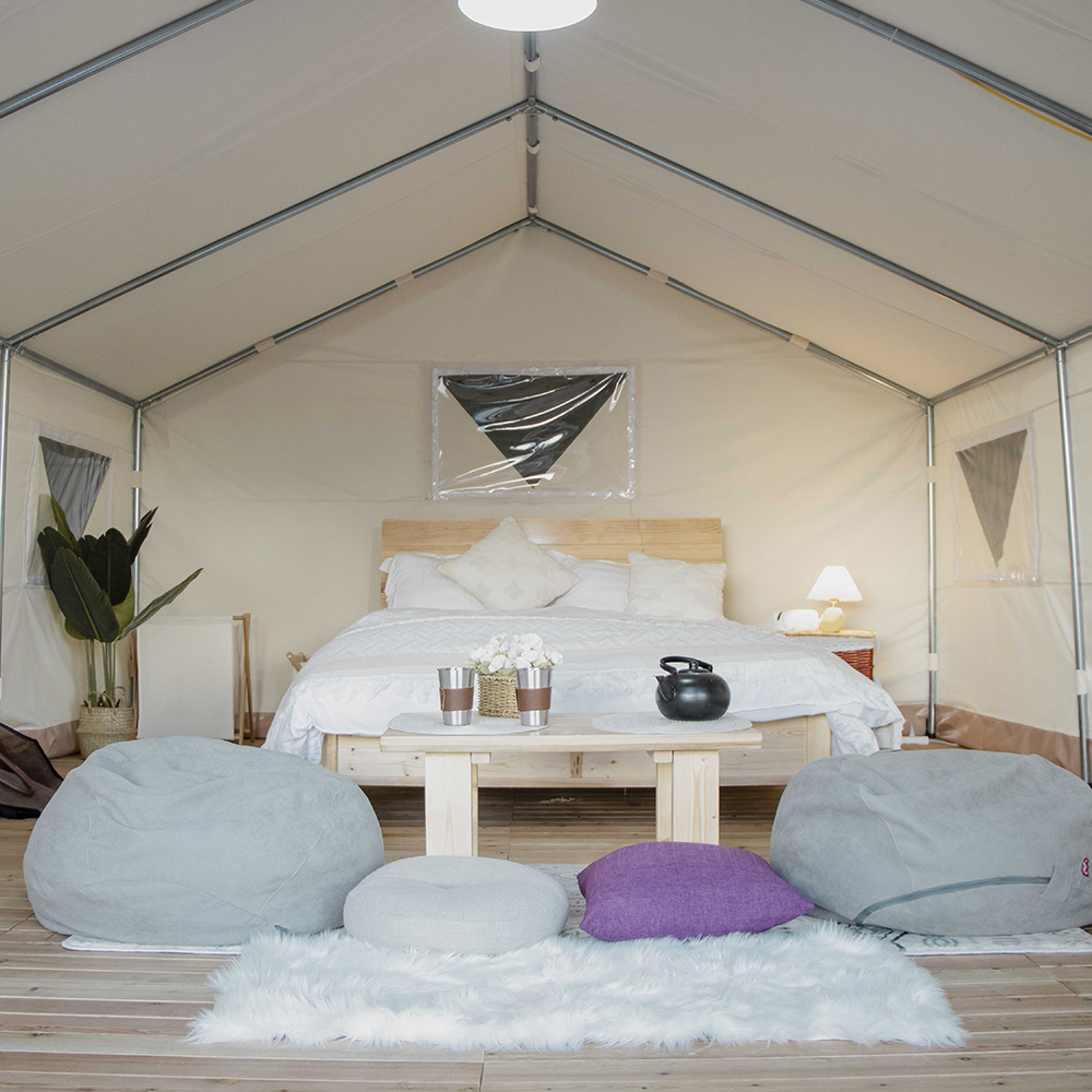 Steel Frame Safari Wall Tent | 900D Fire Retardant Glamping Lodge