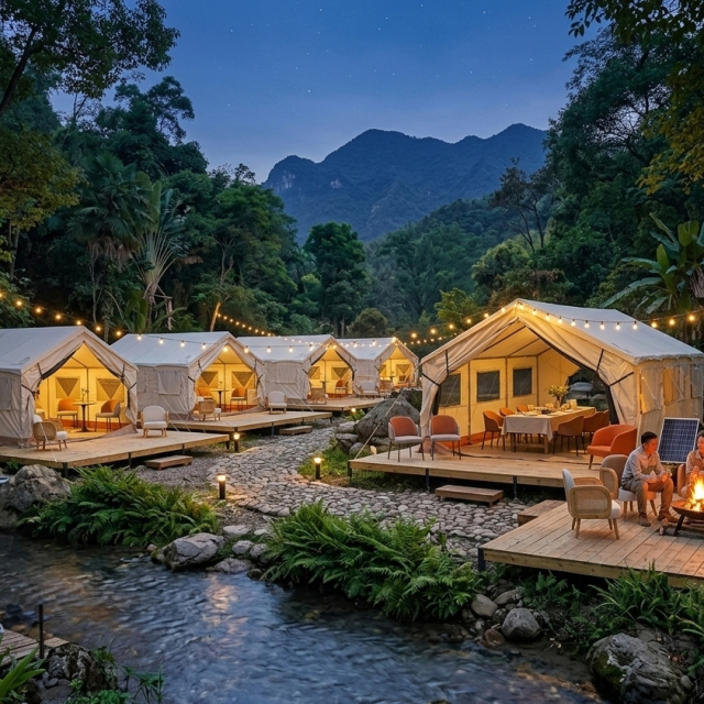 Heavy-Duty Canvas Wall Tent | Professional Eco-Lodge & Glamping Solution