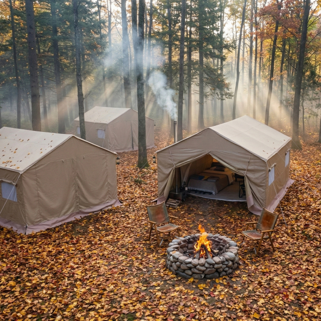 Professional 4-Season Hunting Tent | 900D Oxford & Cotton Canvas | CPAI-84 Flame Retardant Outfitter Tent