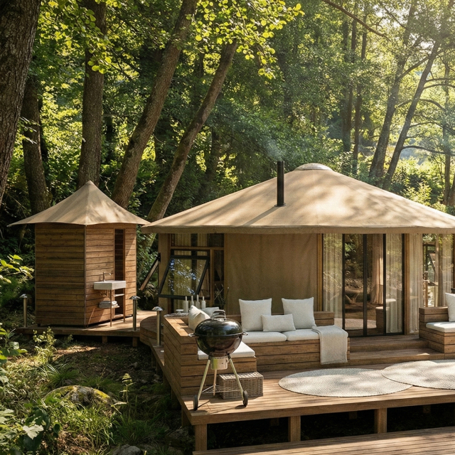 Modular Wash Pods | Prefab Outdoor Bathroom Unit for Eco Lodges & Glamping