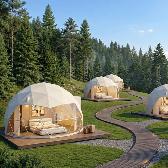 Geodesic Dome Tent | Luxury Glamping Hotel Pod with Insulated Liner