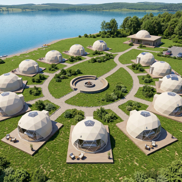 Geodesic Dome Tent | Luxury Glamping Hotel Pod with Insulated Liner