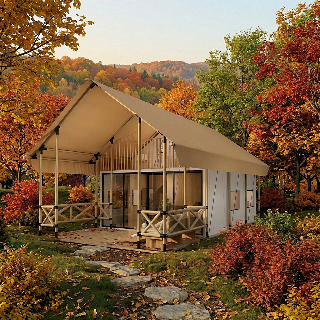 Pasture Land Luxury Hotel Tent | High-Wind Resistant Glamping Lodge with Panoramic Deck