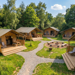 Luxury Savanna Hotel Tent | Safari-Style Glamping Lodge with Double-Layer Roof