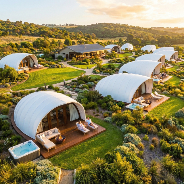 Luxury Shell Hotel Tent | Bionic Design Glamping Lodge with Reinforced Steel Frame