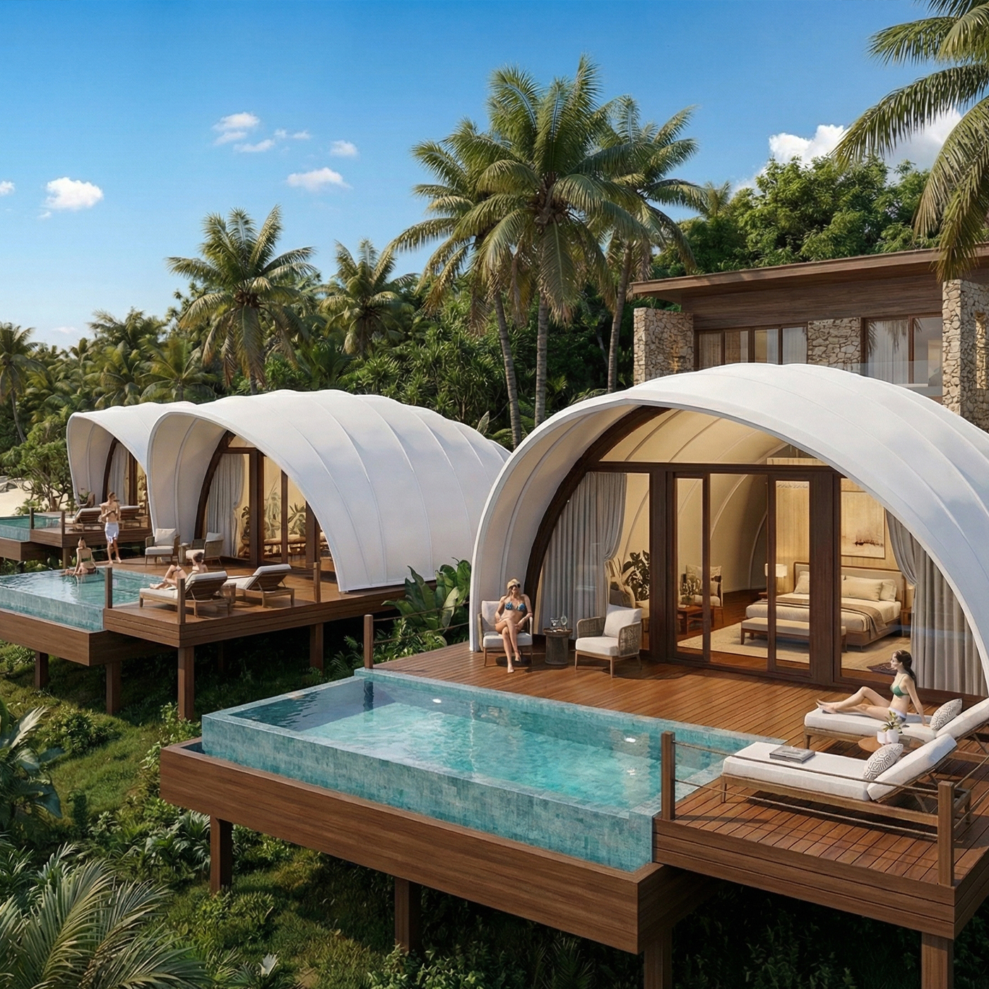 Luxury Shell Hotel Tent | Bionic Design Glamping Lodge with Reinforced Steel Frame