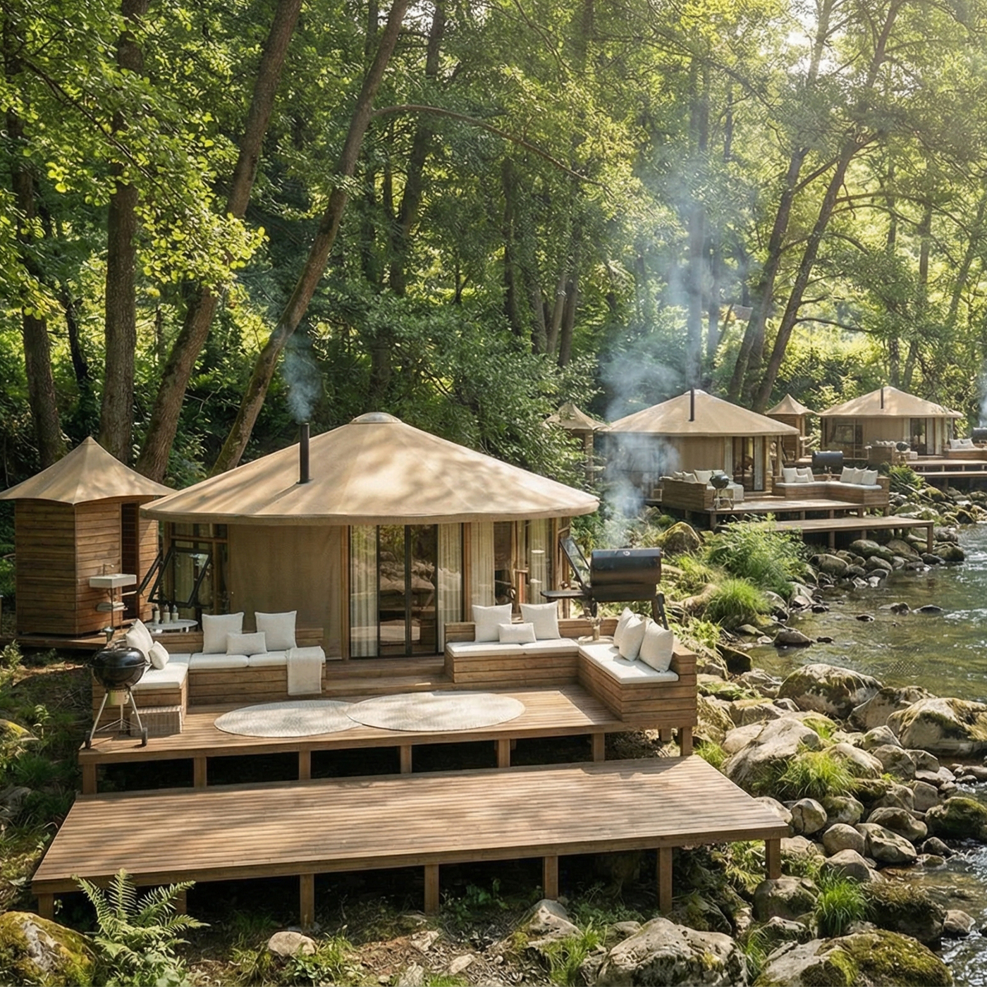 Luxury Mongolian Yurt | Four-Season Glamping Pod with Timber Frame & Wool Insulation