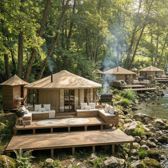 Luxury Mongolian Yurt | Four-Season Glamping Pod with Timber Frame & Wool Insulation