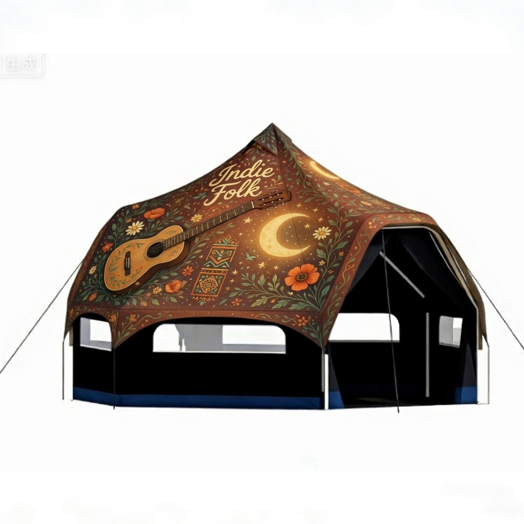 Commercial-Grade Halo Bell Tent - Waterproof Canvas for European Music Festivals & Event Glamping