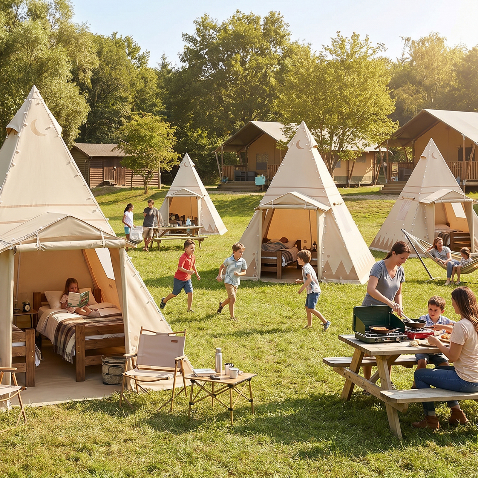 Heavy-Duty Boy Scout Tent - 360g Waterproof Poly-Cotton Canvas for School Camps & Outdoor Adventure