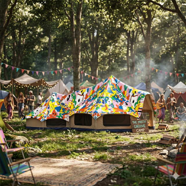 Commercial-Grade Halo Bell Tent - Waterproof Canvas for European Music Festivals & Event Glamping