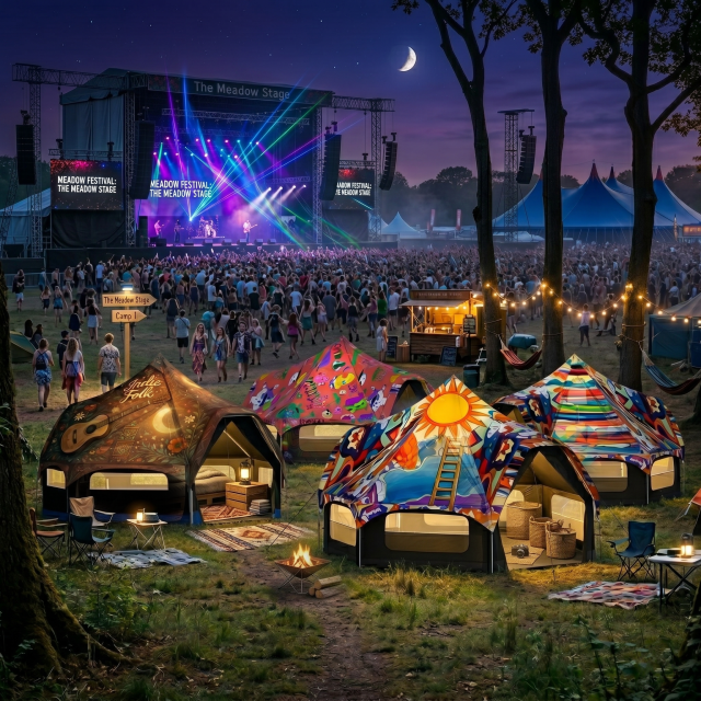 Commercial-Grade Halo Bell Tent - Waterproof Canvas for European Music Festivals & Event Glamping