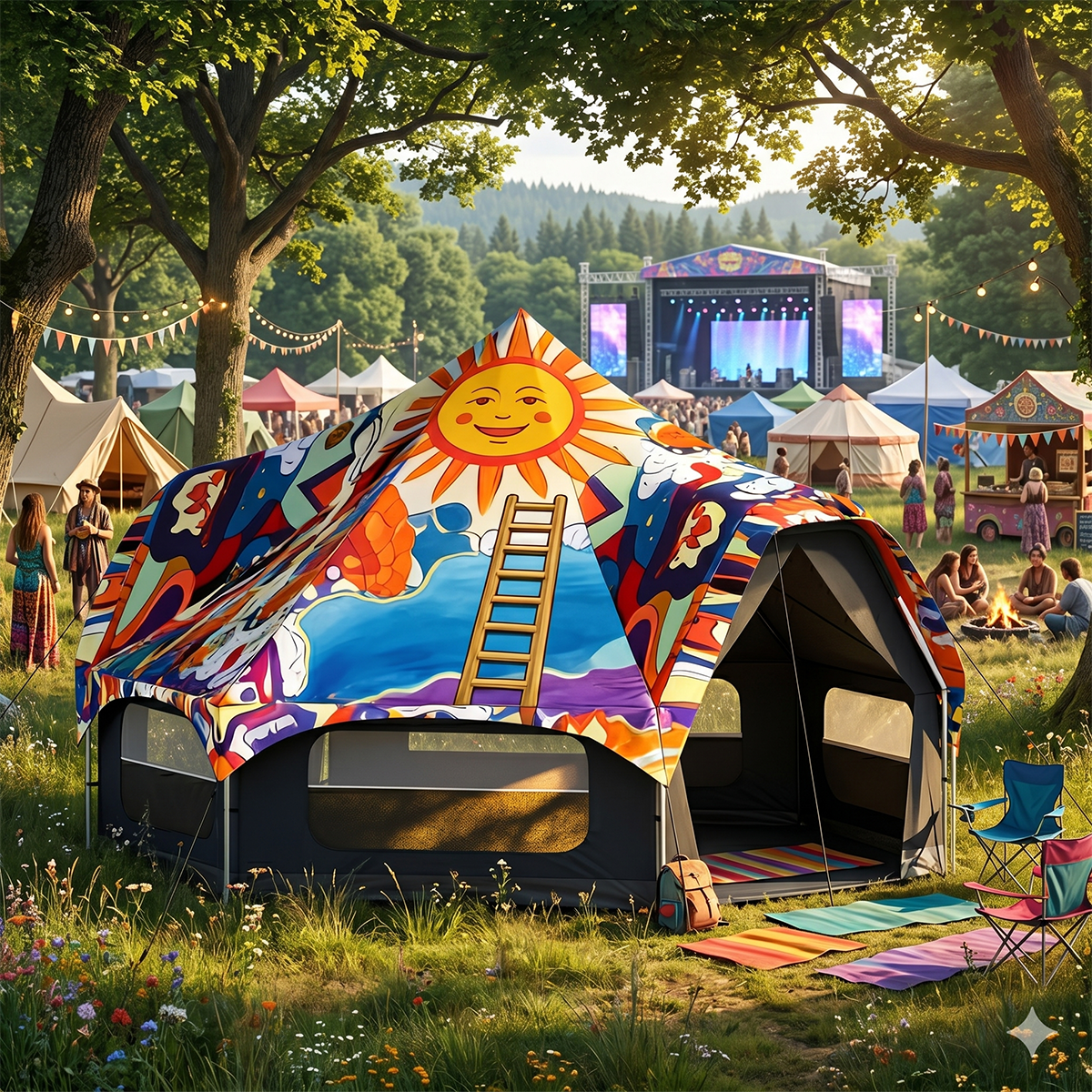 Commercial-Grade Halo Bell Tent - Waterproof Canvas for European Music Festivals & Event Glamping