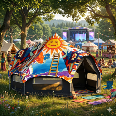 Commercial-Grade Halo Bell Tent - Waterproof Canvas for European Music Festivals & Event Glamping