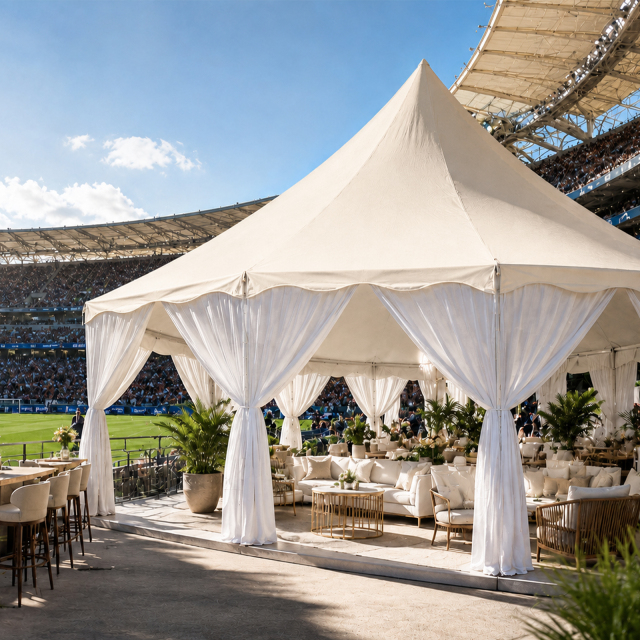 Party Awning Tent – 5.4×5.4m Poly-Cotton Event Canopy for Weddings, Glamping & Outdoor Events