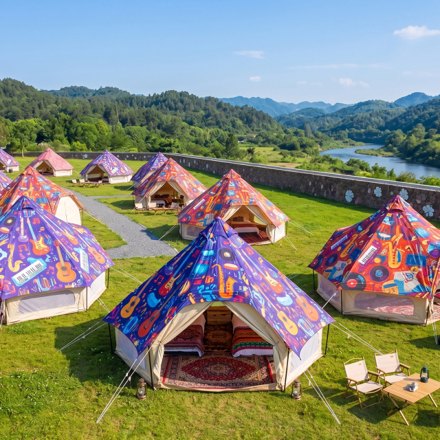 Commercial-Grade Halo Bell Tent - Waterproof Canvas for European Music Festivals & Event Glamping