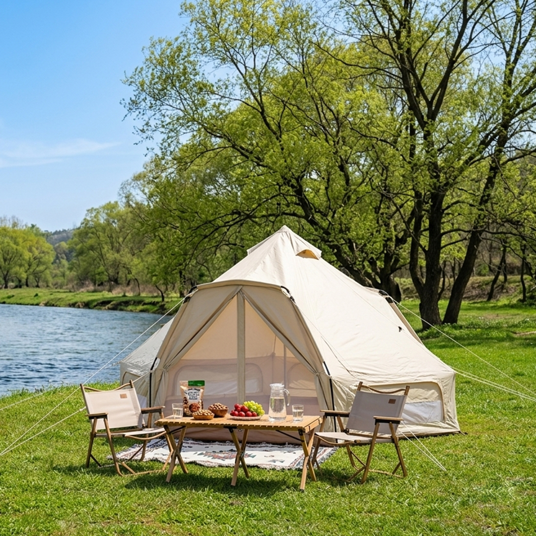 Commercial-Grade Halo Bell Tent - Waterproof Canvas for European Music Festivals & Event Glamping