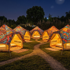 Commercial-Grade Halo Bell Tent - Waterproof Canvas for European Music Festivals & Event Glamping