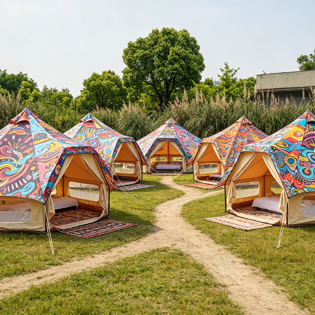 Commercial-Grade Halo Bell Tent - Waterproof Canvas for European Music Festivals & Event Glamping