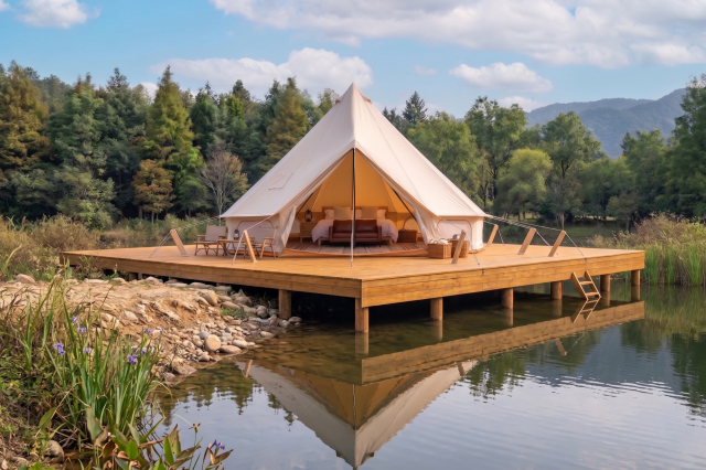 In Stock Premium Canvas Bell Tent | EVERCANVAS™ PFAS-Free & CPAI-84 Flame Retardant