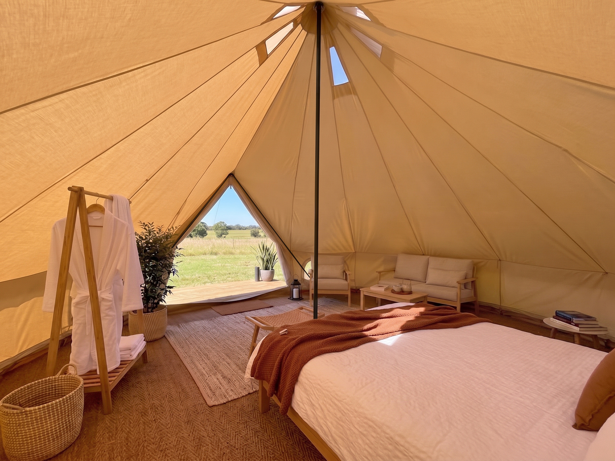 In Stock Premium Canvas Bell Tent | EVERCANVAS™ PFAS-Free & CPAI-84 Flame Retardant