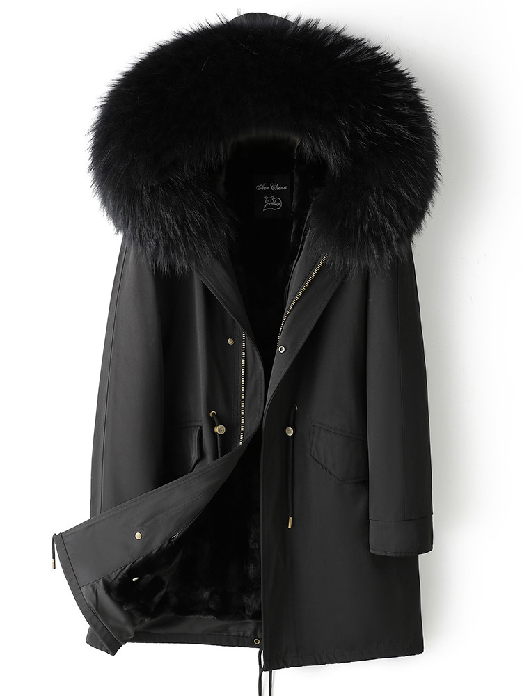 Fur lining set combines with the new 2025 women's winter long coat