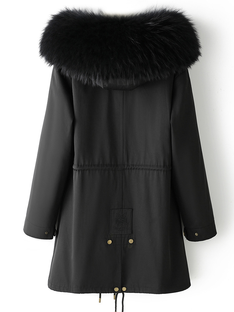 Fur lining set combines with the new 2025 women's winter long coat