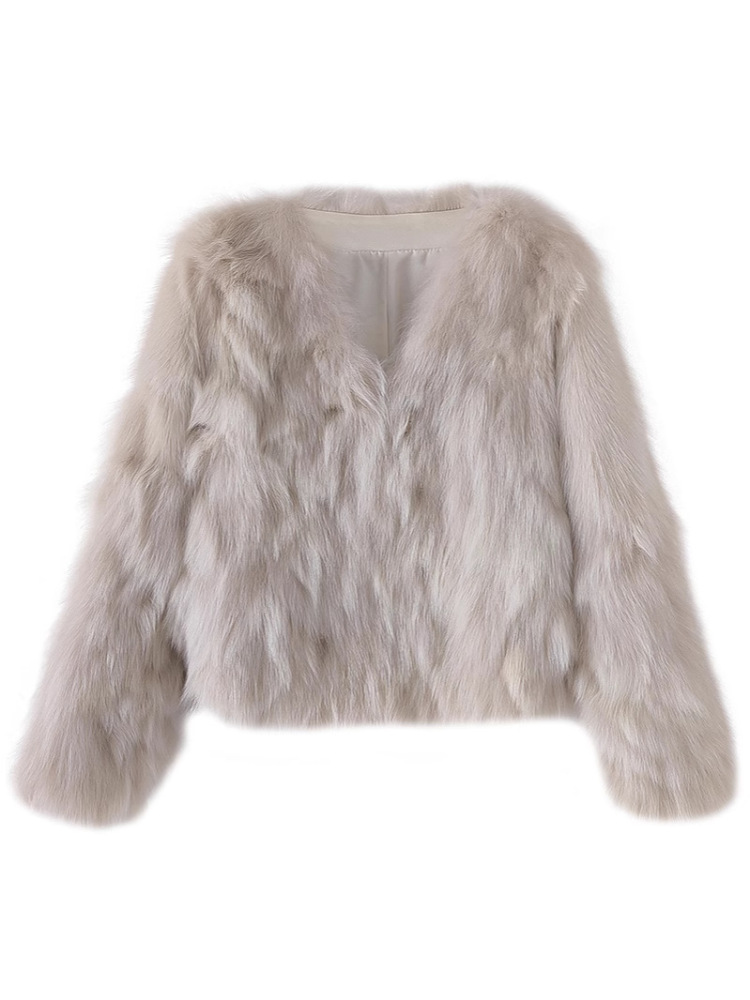 Fur coat for women with fox fur trim new fashion warm coat high quality fur material