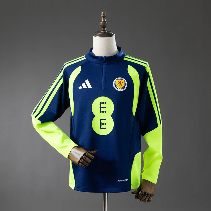2026 Scotland Training Top Navy Blue & Fluorescent Green