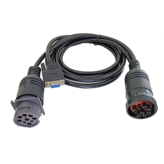 Custom Automotive Wiring Harness SAE J1939 9Pin Eld Y Cable 9Pin Male Female Connector to DB9 Female Connector Car Diagnostic Cable,SHENZHEN SOAR TECHNOLOGY CO., LTD. ,J1939 9Pin Eld Y Cable 9Pin Male Female to DB9 Female Diagnostic Cable