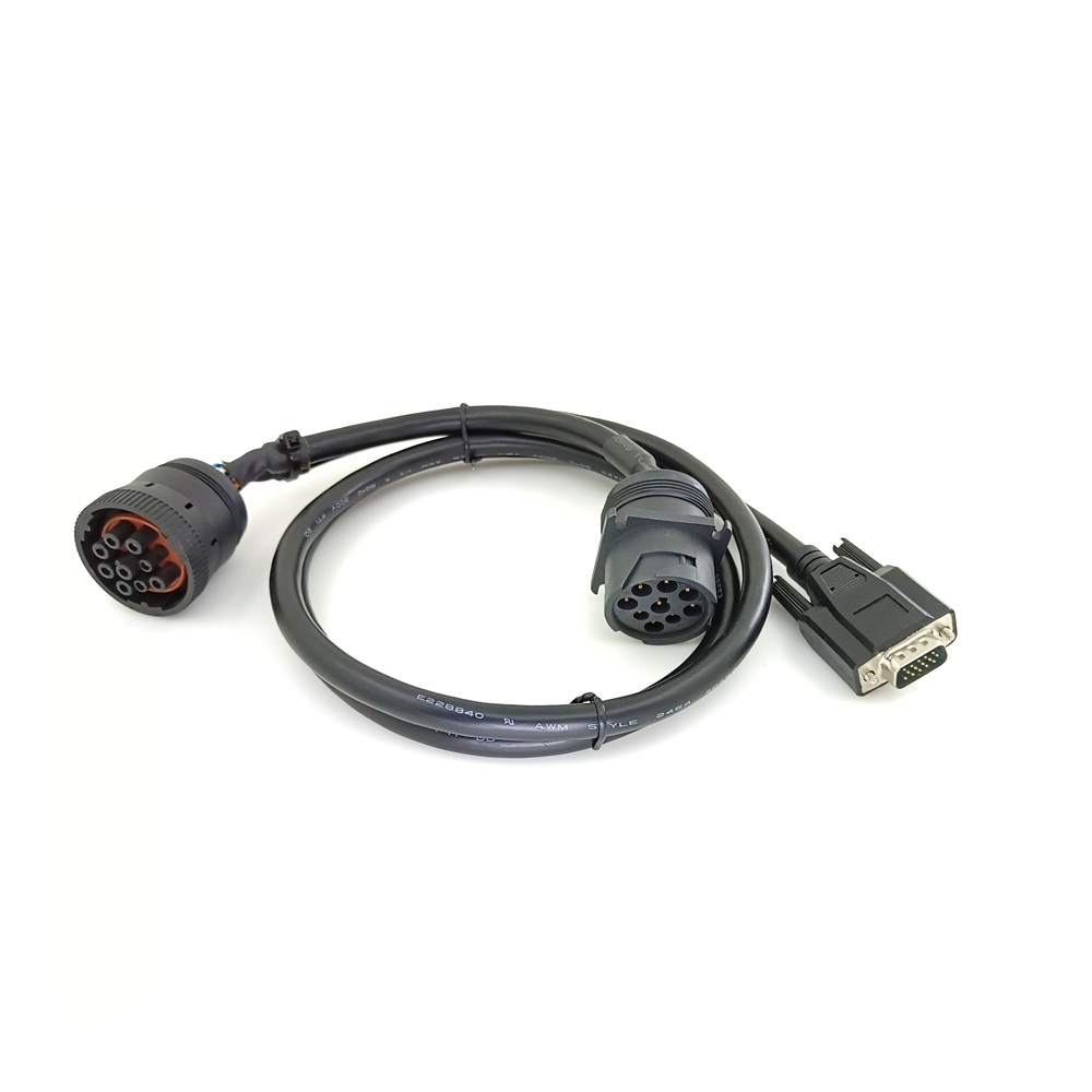 OEM ODM Custom Automotive Wiring Harness SAE J1939 Eld Y Cable 9pin Male Female Connector to DB15 Male Connector Car Diagnostic Cable,SHENZHEN SOAR TECHNOLOGY CO., LTD. ,SAE J1939 Eld Y Cable 9pin Male Female to DB15 Male  Diagnostic Cable