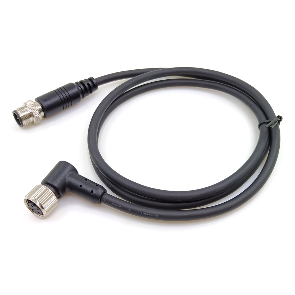 4Pin M12 Aviation Circular Connector Cable Male to 90° Angle Female,SHENZHEN SOAR TECHNOLOGY CO., LTD. ,4Pin M12 Aviation Circular Connector Cable Male to 90° Angle Female