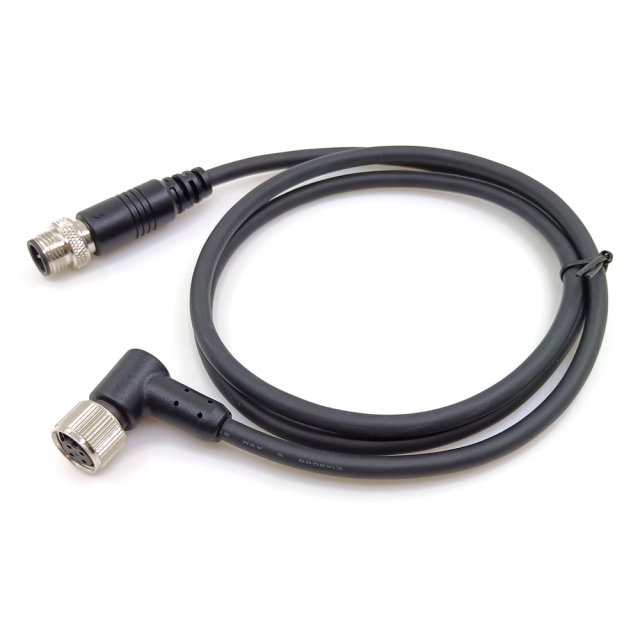 4Pin M12 Aviation Circular Connector Cable Male to 90° Angle Female,SHENZHEN SOAR TECHNOLOGY CO., LTD. ,4Pin M12 Aviation Circular Connector Cable Male to 90° Angle Female
