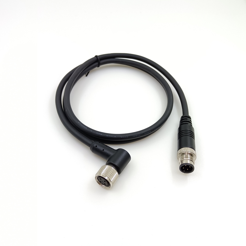 4Pin M12 Aviation Circular Connector Cable Male to 90° Angle Female,SHENZHEN SOAR TECHNOLOGY CO., LTD. ,4Pin M12 Aviation Circular Connector Cable Male to 90° Angle Female
