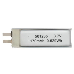 501235 3.7V 170mAh li-polymer battery for wearable sport bracelet