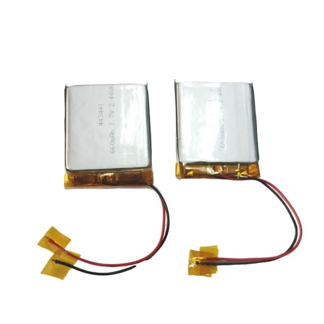 IEC62133 approved 443441 3.7V 660mAh li polymer battery 2.44wh lipo battery