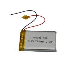 LiPo 3.7V 720mAh 603245 rechargeable lithium polymer battery for GPS