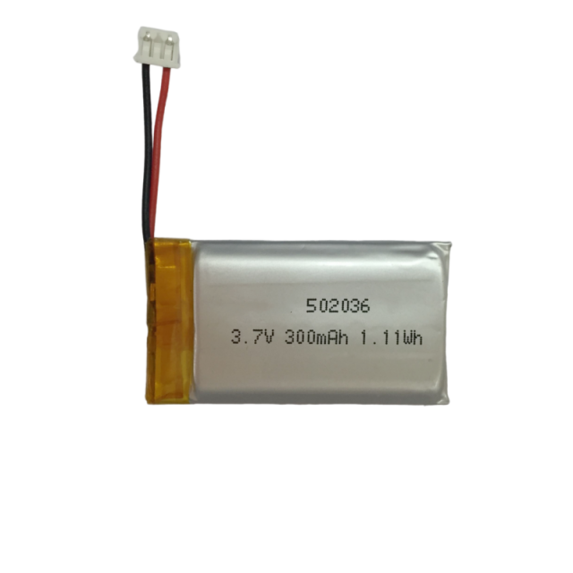 3.7V 300mAh 502036 Lipo rechargeable battery pack for wireless device